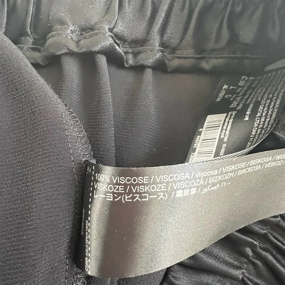 Mango MNG Womens Cropped Satin Pull On Elastic Waist Pants Size L NWOT - Picture 7 of 11